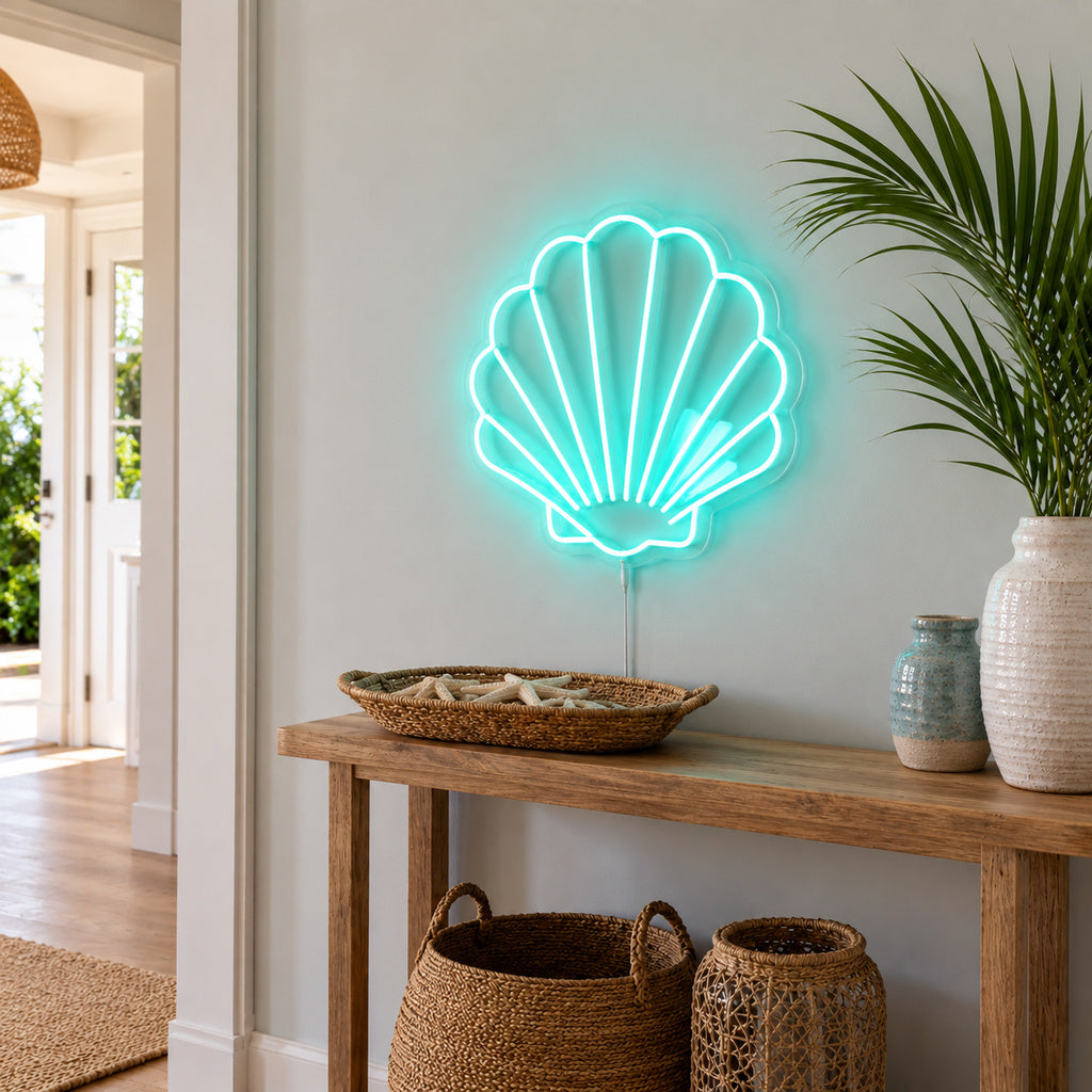 Aqua Seashell LED Neon Sign lifestyle scene