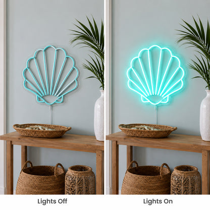 Aqua Seashell LED Neon Sign indoor scene
