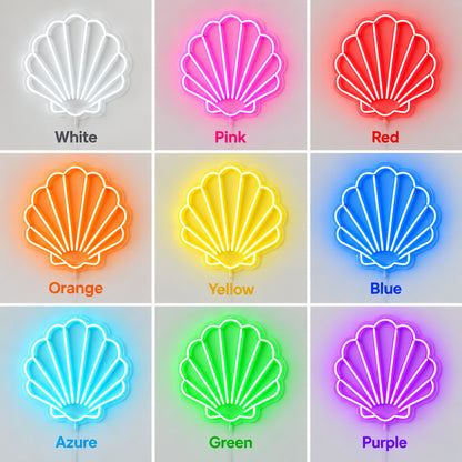 Aqua Seashell LED Neon Sign color grid