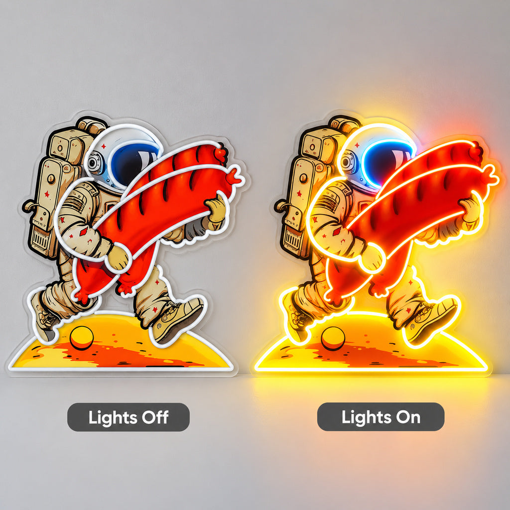 Astronaut Taco LED Neon Sign indoor scene