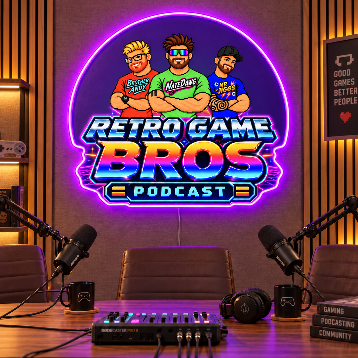 RETRO GAME BROS Custom LED Neon Sign RGB Mode