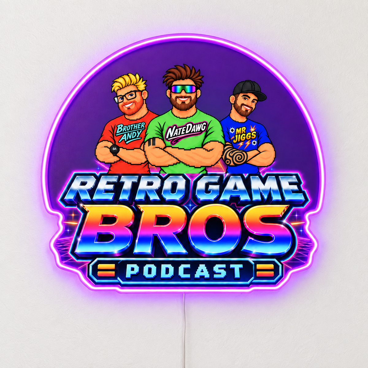 RETRO GAME BROS Custom LED Neon Sign RGB Mode