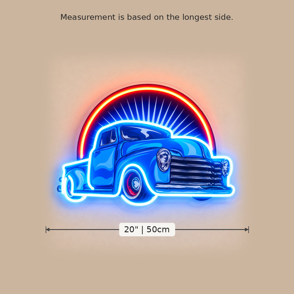 Blue Classic Truck Sunset LED Neon Sign image 5