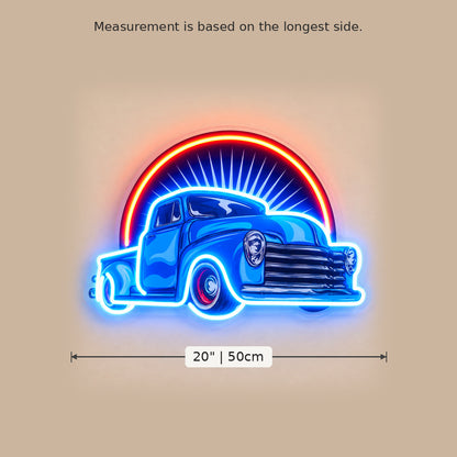 Blue Classic Truck Sunset LED Neon Sign image 5