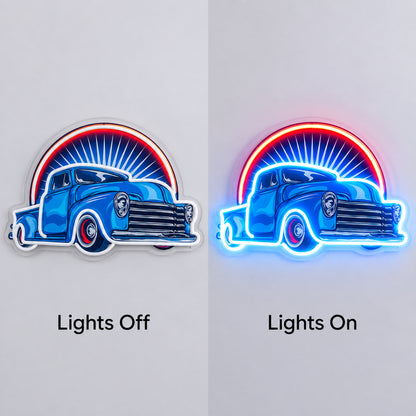 Blue Classic Truck Sunset LED Neon Sign image 3