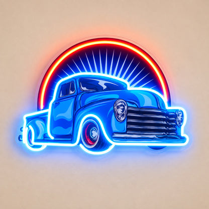 Blue Classic Truck Sunset LED Neon Sign image 6