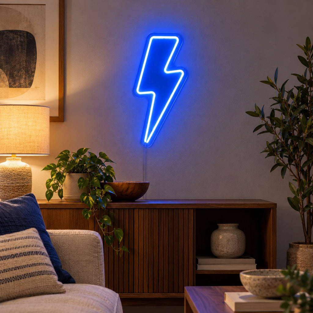 Blue Lightning Bolt LED Neon Sign image 2