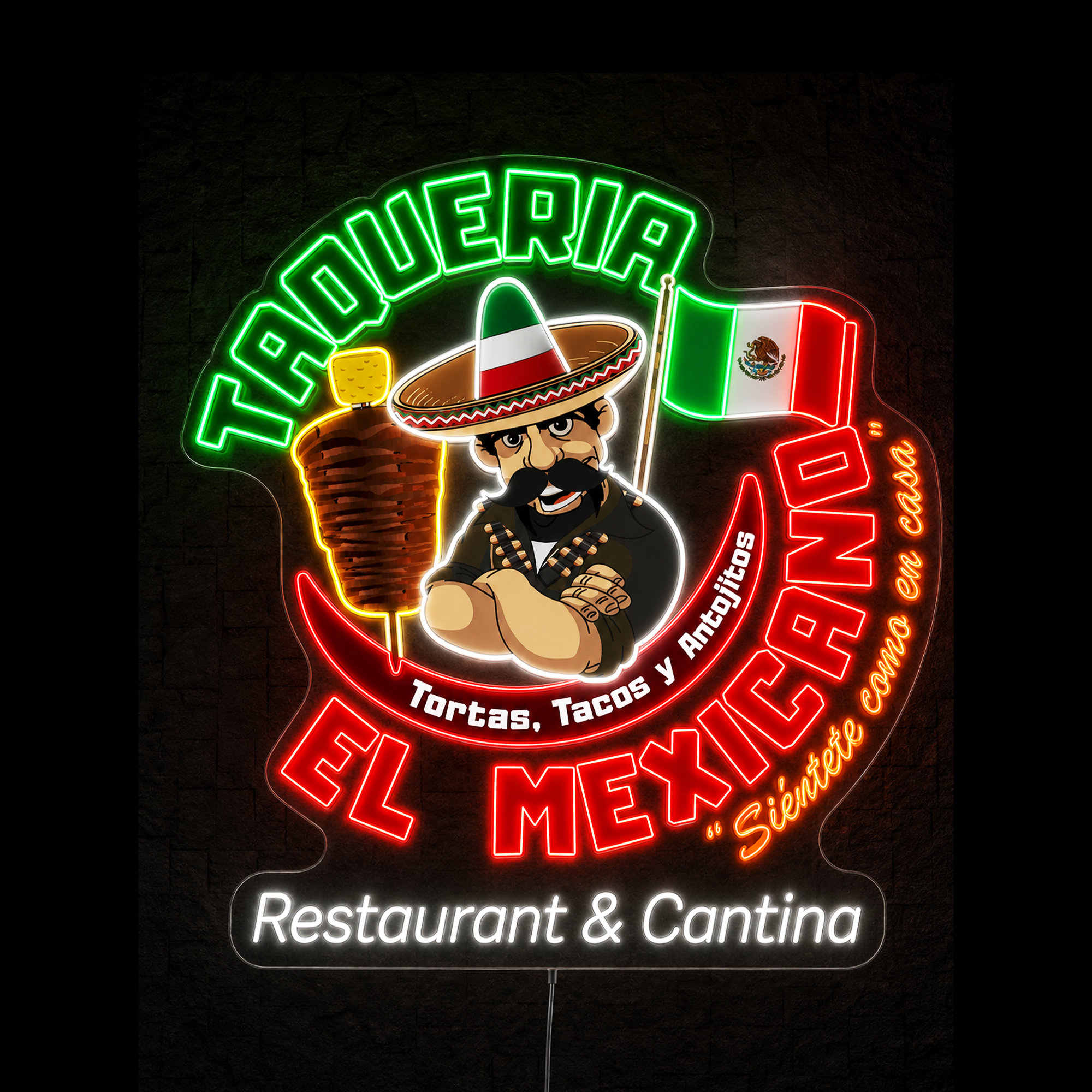 TAQUERIA EL MEXICANO Custom LED Neon Sign