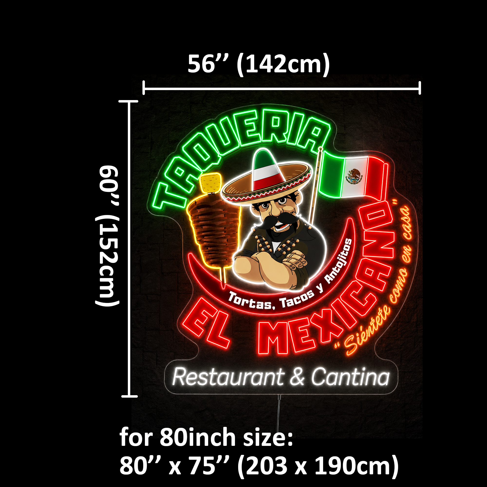 TAQUERIA EL MEXICANO Custom LED Neon Sign