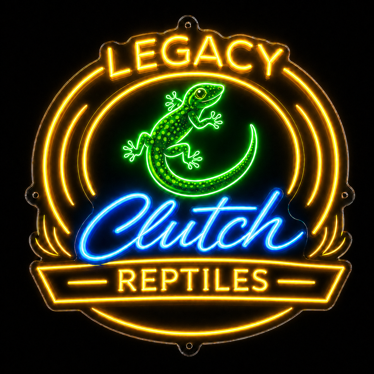 Legacy Clutch Reptiles Custom Led Neon Sign Golden Yellow