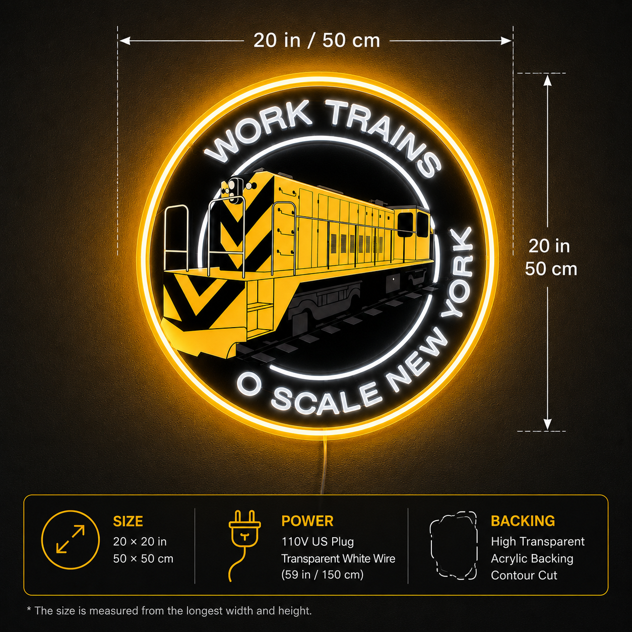 Work Trains O Scale new York Custom LED Neon Sign