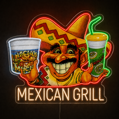 MEXICAN GRILL Custom LED Neon Sign 40inch