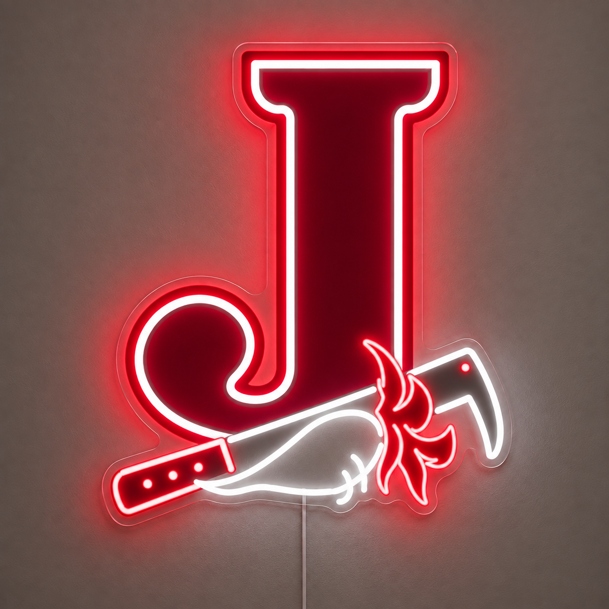 Butcher Shop J Logo Custom LED Neon Sign