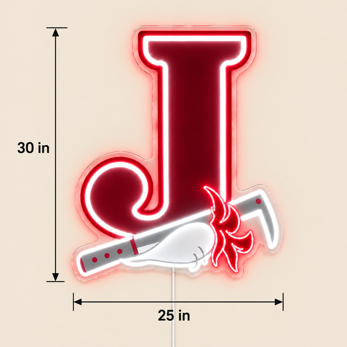 Butcher Shop J Logo Custom LED Neon Sign