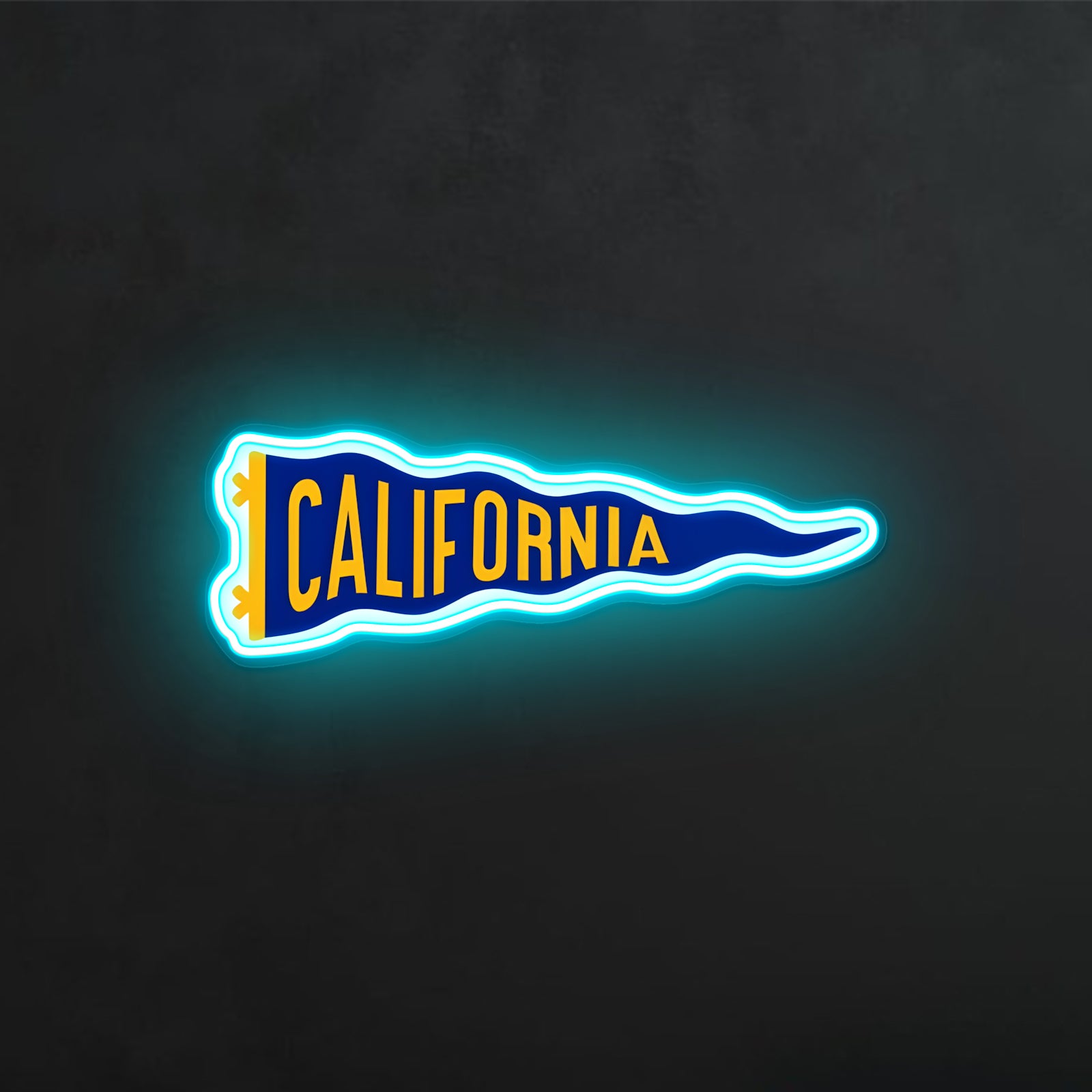 ShineNeon™ California Pennant LED Neon Sign - Retro Wall Decor for Dorm Bar Garage (USB Powered)