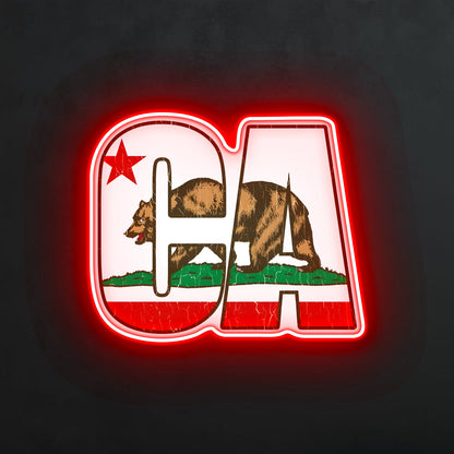 ShineNeon™ CA Bear LED Neon Sign - USB Power State Pride Wall Decor