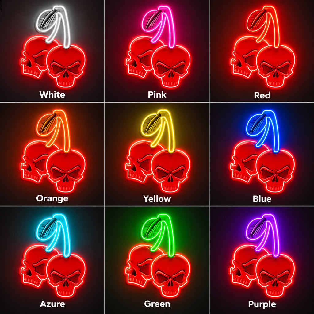 Cherry Skull LED Neon Sign color grid