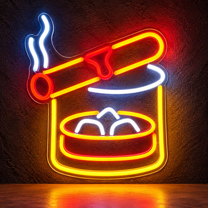 Cigar Ashtray And Cigarette LED Neon Sign image 1