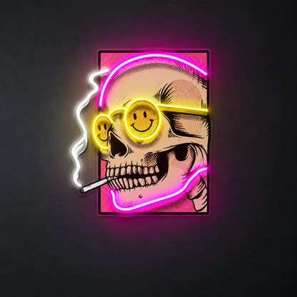Cigarette Skull LED Neon Sign image 1