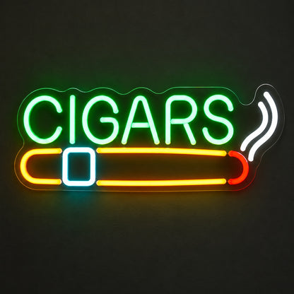 Cigars And Single Cigar LED Neon Sign image 1