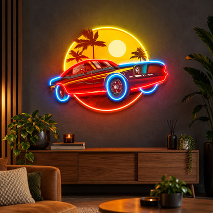 Classic Car Sunset LED Neon Sign image 2