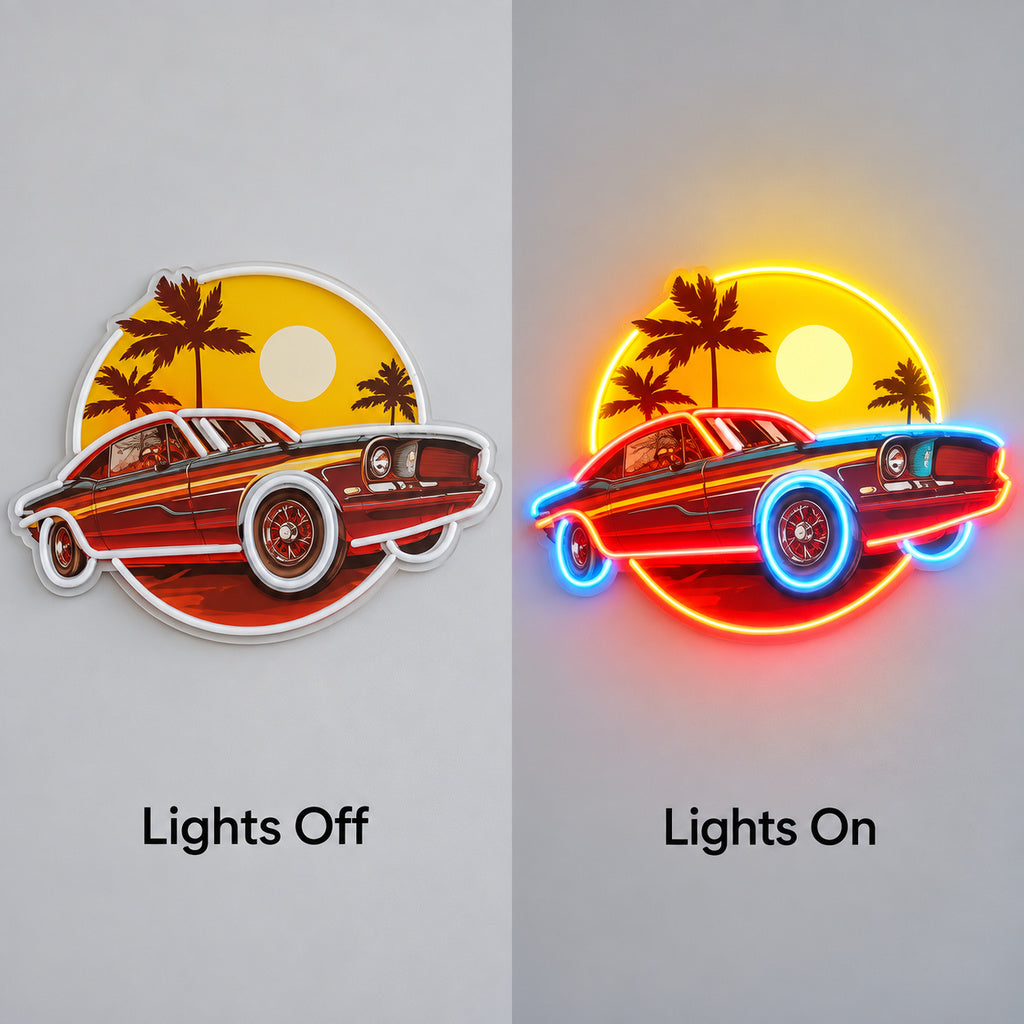 Classic Car Sunset LED Neon Sign image 3