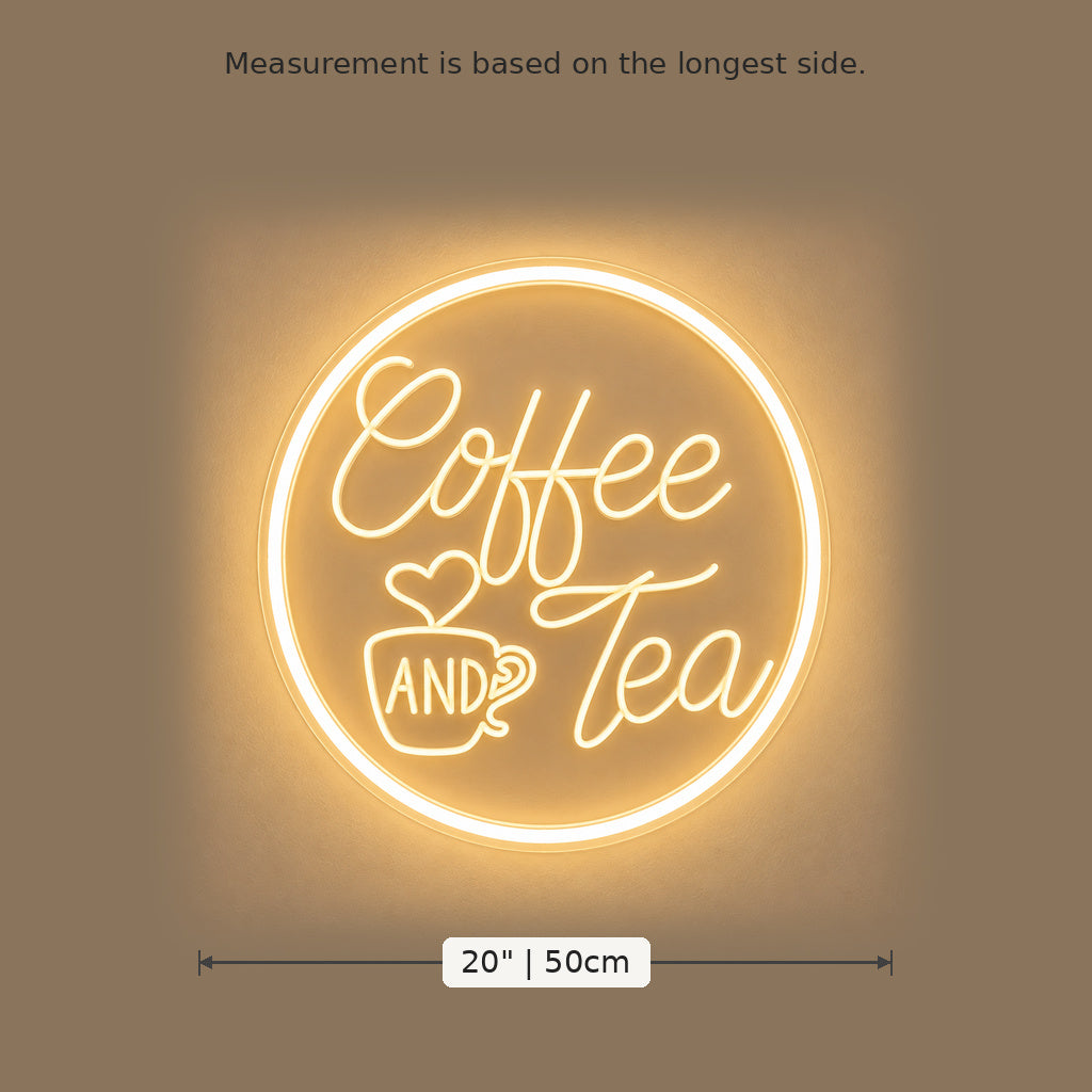 Coffee And Tea Circle LED Neon Sign image 5