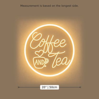 Coffee And Tea Circle LED Neon Sign image 5