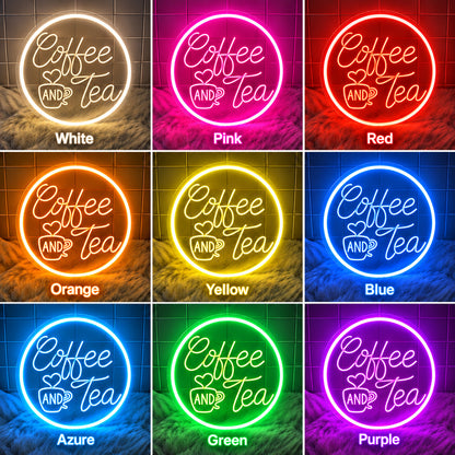 Coffee And Tea Circle LED Neon Sign image 4