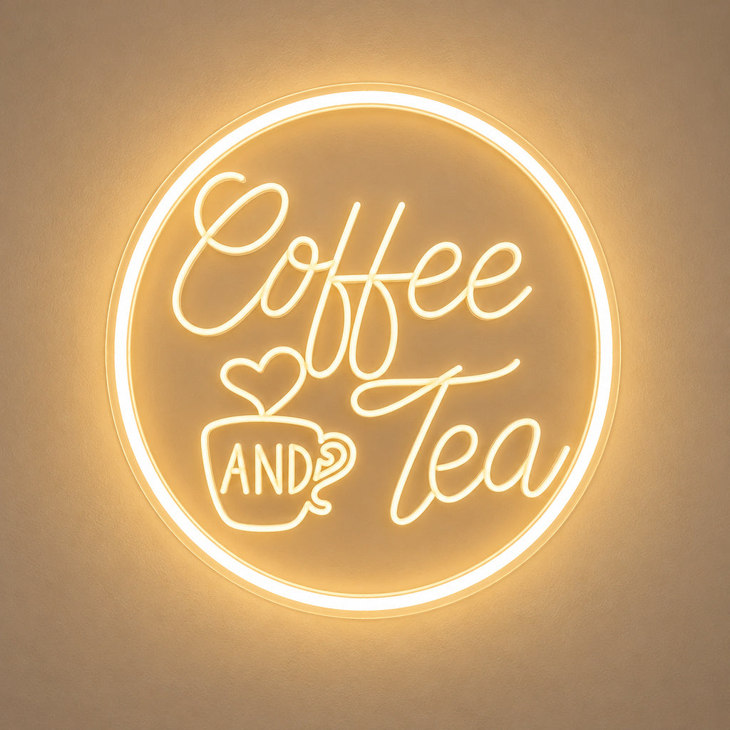 Coffee And Tea Circle LED Neon Sign image 6