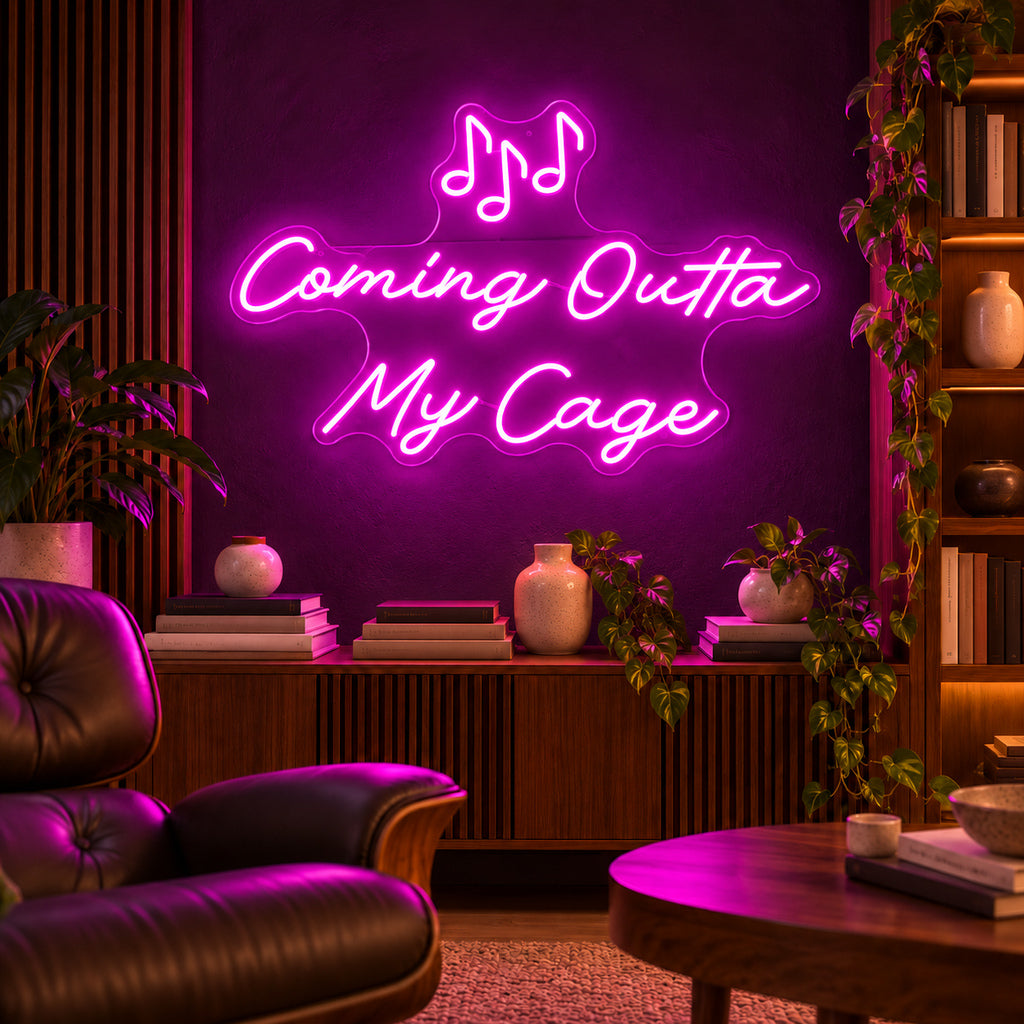 Coming Outta My Cage Song LED Neon Sign image 2