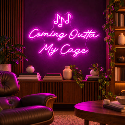 Coming Outta My Cage Song LED Neon Sign image 2