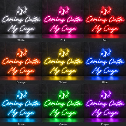 Coming Outta My Cage Song LED Neon Sign image 4