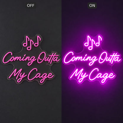 Coming Outta My Cage Song LED Neon Sign image 3