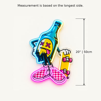 Cool Skateboard Beer LED Neon Sign image 5