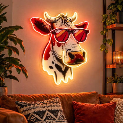 Cow With Sunglasses LED Neon Sign image 2