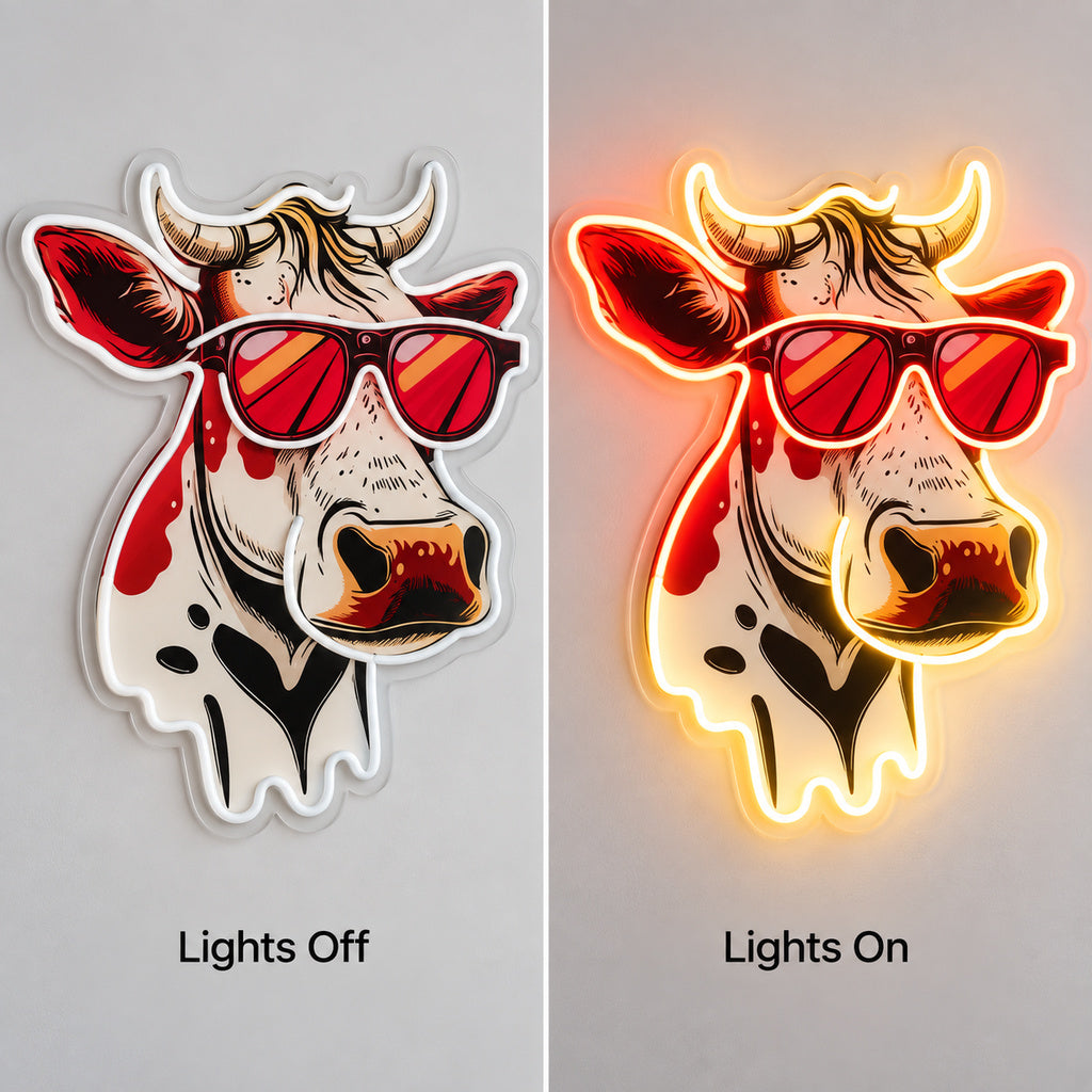 Cow With Sunglasses LED Neon Sign image 3