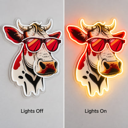 Cow With Sunglasses LED Neon Sign image 3
