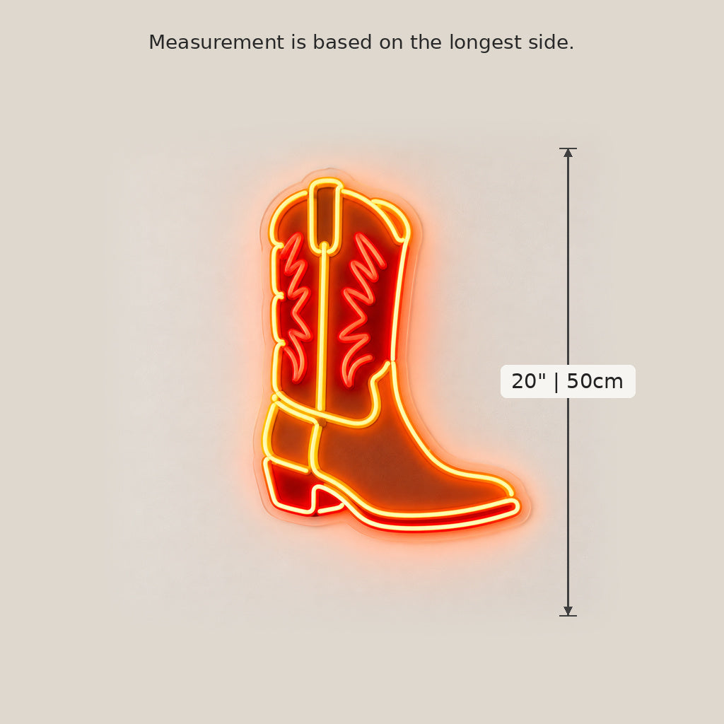 Cowboy Boot Orange LED Neon Sign image 5