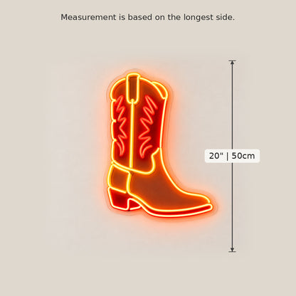 Cowboy Boot Orange LED Neon Sign image 5