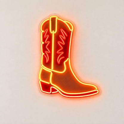 Cowboy Boot Orange LED Neon Sign image 6