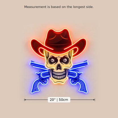 Cowboy Skull Pistols LED Neon Sign image 5