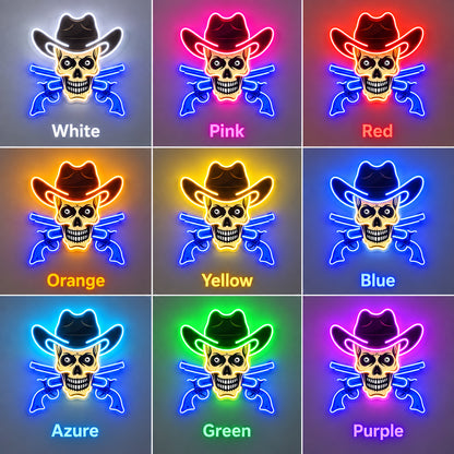 Cowboy Skull Pistols LED Neon Sign image 4