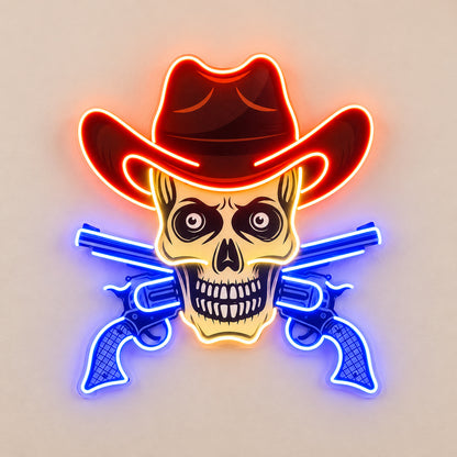 Cowboy Skull Pistols LED Neon Sign image 6