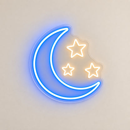 Crescent Moon Three Stars LED Neon Sign image 6
