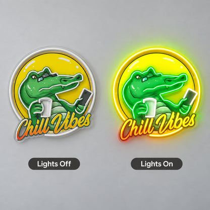 Crocodile Chill Vibes LED Neon Sign image 3