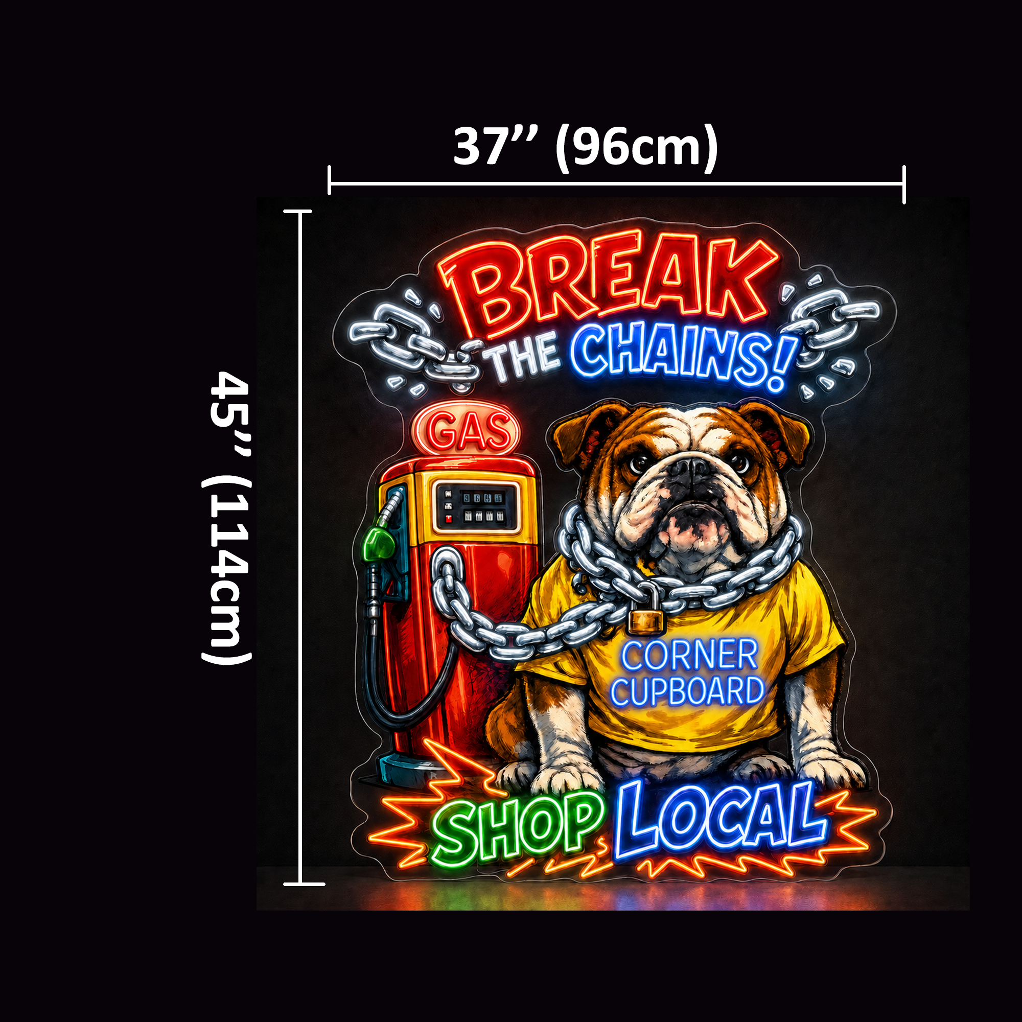 BREAK THE CHAINS Custom LED Neon Sign