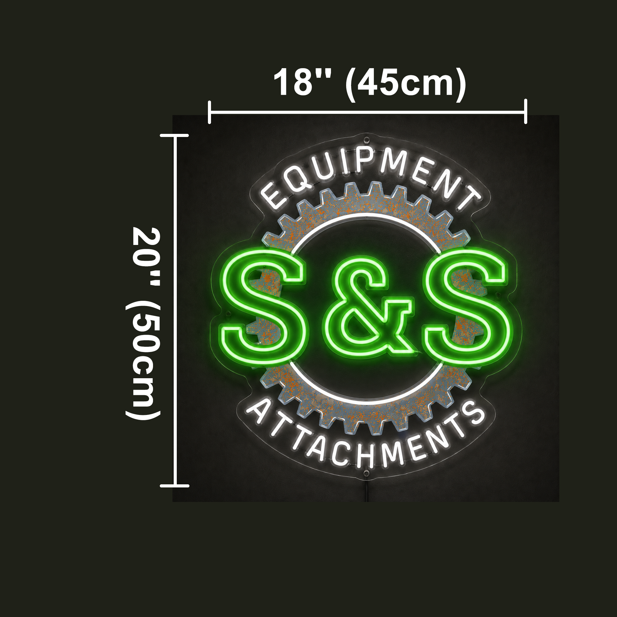 S&S EQUIPMENT ATTACHMENTS Custom LED Neon Sign