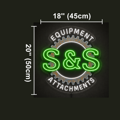 S&S EQUIPMENT ATTACHMENTS Custom LED Neon Sign
