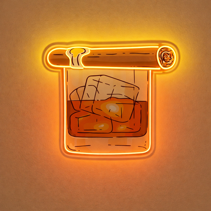 ShineNeon™ Whiskey & Cigar LED Neon Sign - Home Bar Man Cave & Lounge Decor